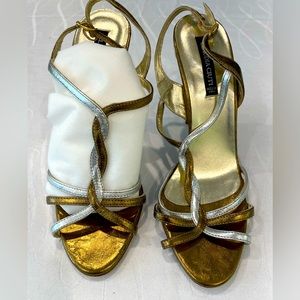 CLAUDIA CIUTI Silver/Gold Strapped heels